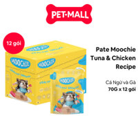 Hộp 12 Gói 70G - Pate Moochie Tuna & Chicken Recipe - Vị Cá ngừ và gà Petmall