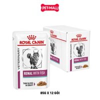 Hộp 12 Gói 85G - Pate mèo Royal Canin Renal With Fish Gravy Petmall