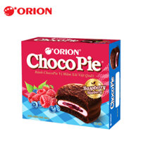 HỘP 12 GÓI BÁNH CHOCOPIE VỊ MÂM XÔI VIỆT QUẤT ORION 360 GRAM