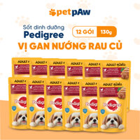 [HỘP 12 Gói] Pate Pedigree Cho Chó Trưởng Thành Vị Gan Nướng & Rau 12x130g