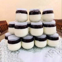 Hộp 12 hũ thuỷ tinh đựng sữa chua 200ml béo, lọ đựng gia vị có nắp nhựa