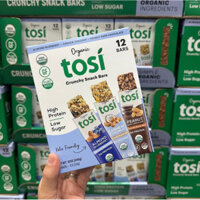 🌰🥜🫐🥥🍫🌾HỘP 12 THANH BÁNH NGŨ CỐC PROTEIN ÍT ĐƯỜNG NÉN SOCOLA & TRÁI CÂY CỦA MỸ ORGANIC TOSI CRUNCHY SNACK BARS 28G (336G)