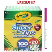 Hộp 120 Bút Lông Màu Super Tips - Dễ Tẩy Rửa - Crayola 585120