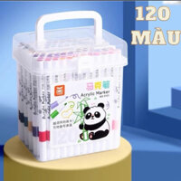 Hộp 120 Màu Acrylic marker, mực cao cấp, khô nhanh, vẽ trên mọi chất liệu