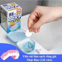 Hộp 120 viên vệ sinh khay niềng răng trong suốt, răng giả Nhật Bản