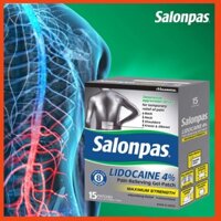 [Hộp 15 miếng ]  Salonpas Lidocaine 4% Mỹ  giảm đau nhanh chóng