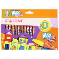 Hộp 18 Bút Sáp Màu Wax Crayon - Stacom CR018W