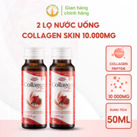 Hộp 2 chai collagen peptide cá tuyết, collagenskin hàm lượng cao, an toàn sức khỏe hỗ trợ đề kháng