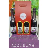 Hộp 2 chai Nước ép nho Patritti Sparkling Grape Juice Úc chai 750ml