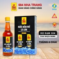 Hộp 2 chai Nước mắm Nhỉ Cá cơm 35 độ đạm - 584 Nha Trang-Chai PET - Chai 500ml, Date luôn mới.nhất