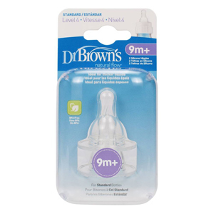 Hộp 2 chiếc núm ti cổ thường Dr.Brown's số 4 (9 tháng trở lên)