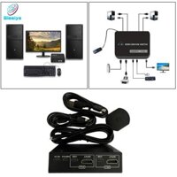 Hộp 2 cổng KVM Switch, UHD 4K @ 60Hz & 3D & được hỗ trợ, tương thích xuống, với 2 cáp USB
