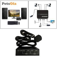 Hộp 2 cổng KVM Switch, UHD 4K @ 60Hz & 3D & được hỗ trợ, tương thích xuống, với 2 cáp USB