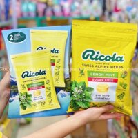 HỘP 2 gói kẹo ngậm thảo mộc ko đường Ricola vị chanh bạc hà 105 viên (Mỹ)