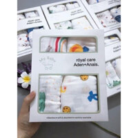 HỌP 2 KHĂN TẮM ADEN ANAIS SỢI TRE IN HÌNH