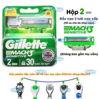 Hộp 2 lưỡi dao cạo râu Gillette Mach3 sensitive (đâu cạo 3 lưỡi kép)