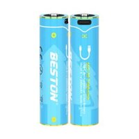 Hộp 2 viên Pin sạc Beston 18650 Lithium 3.7V, sạc trực tiếp cổng USB type C ,7400mWh,65C-20