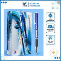 Hộp 20 Bút bi Thiên Long TL-036 ngòi 0.7mm mực xanh - Bút bi giắt kim loại mạ crom đệm cầm tay cao su êm
