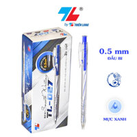 (Hộp 20 cây) Bút Bi Thiên Long TL-027 Ngòi Bút 0.5mm (Mực Xanh/ Đỏ/ Đen)