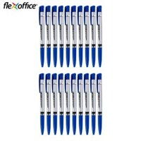 Hộp 20 cây bút bi Thiên Long Flexoffice FO-024 ngòi 0.7mm/Bút FO024 có ruột BPR-05 (mực xanh/đen/đỏ)