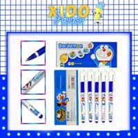 Hộp 20 cây Bút gel dành cho học sinh Thiên Long-Doraemon GEL-012/DO, ngòi 0.5mm, 2 màu mực xanh/tím - VPP.XIDO
