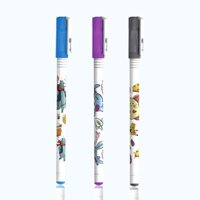 (Hộp 20 cây) Bút Gel FlexOffice FO-GEL018 Alona (FS) - Đầu bút cao cấp 2 viên bi - Nét viết trơn, êm. ( màu tím )