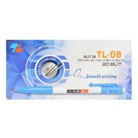 Hộp 20 cây bút viết bi bấm Thiên Long TL08 / TL-08 ngòi 0.8mm mực xanh / đỏ / đen cổ điển