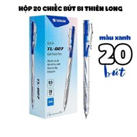 Hộp 20 Chiếc Bút bi Thiên Long TL027, ngòi 0.5mm, màu xanh, viết bi học sinh