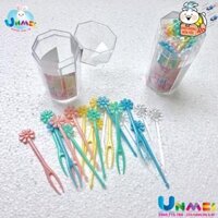 Hộp 20 dĩa ăn trái cây hình hoa – Hàng nhập khẩu Nhật Bản Nhiều màu