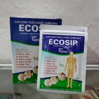 HỘP 20 GÓI Ecosip - Cao dán thảo dược giảm đau cơ, đau khớp, bầm tím, bong gân (Gói 5 miếng)
