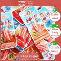 Hộp 20 gói Thanh cua ăn liền Trung quốc 14g, thanh cua tẩm vị nội địa trung