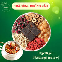 Hộp 20 Gói Trà Gừng Đường Nâu Thảo Mộc ấm bụng ngày dâu