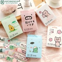 [Hộp 20 miếng dán] Hộp băng dán cá nhân ago không thấm nước hoạt hình dễ thương- trái bơ/ ngôi sao/ lợn hồng..  Duashop