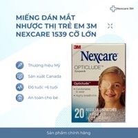 Hộp 20 miếng dán mắt 3M Nexcare 1539 hô trợ nhược thị cho trẻ cỡ lớn, sản xuất Canada