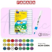 Hộp 24 Bút Lông Màu Acrylic Markers 1 Đầu - Colokit ACM-C004