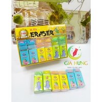 Hộp 24 Cục Cục Gôm Thạch Hình Thú E-008 Hiệu GSTAR/ Hoạt Hình Khủng Long, Tẩy Sạch Chính Hãng