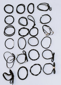 Hộp 24 dây thun buộc tóc,cột tóc nhiều kiểu - Đen