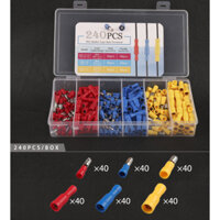 [HỘP 240PCS] Combo cos đầu đạn nối dây điện thẳng cho dây điện từ 0.5 - 6.0mm².