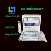 (Hộp 25) Bơm cho ăn 50ml, bơm tiêm điện đầu xoắn luer lock MPV