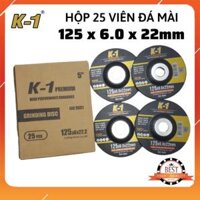 Hộp 25 viên ĐÁ MÀI SẮT, KIM LOẠI 1 TẤC 2  Đá mài K1 125  Đá mài phi 125