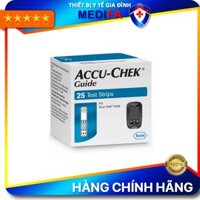 Hộp 2550 Que Thử Đường Huyết Accu-Chek Guide Có Nắp Nhựa Bảo Hiểm Hút Ẩm Cho Que, Đầu Thấm Máu Lớn, Chính Hãng Roche - Hộp 25 que