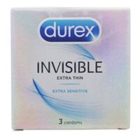 Hộp 3 cái bao cao su Durex Invisible 52 mm