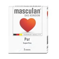 Hộp 3 cái Bao Cao Su Masculan Pur Superfine (Masculan Trắng) - Siêu mỏng