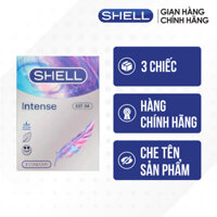 Hộp 3 cái Bao cao su Shell Intense - Siêu mỏng 0.04mm - Bộ 1 - 3 cái