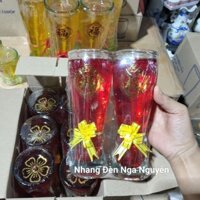 (Hộp 3 cặp) Đèn cầy ly lớn màu đỏ,màu vàng/Đèn ly đại cháy 3 ngày