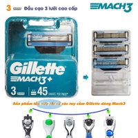 Hộp 3 Lưỡi Dao Cạo Râu Gillette Mach 3 (đầu cạo 3 lưỡi kép)