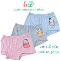 Hộp 3 quần chip đùi bé gái mặc váy hoạt hình dễ thương, vải sợi tre mềm mịn, thấm hút, kháng khuẩn, co giãn, an toàn