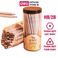 Hộp 30 bút chì lục giác/tam giác Deli-HB/2B thân gỗ tự nhiên, an toàn sử dụng, vẽ mỹ thuật phác thảo - TongkhoGiaDung