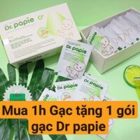Hộp 30 Gạc y tế rơ lưỡi em bé DR PAPIE - Mua 1 hộp tặng 1 gói lẻ -  DR.PAPIE