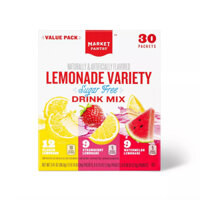 HỘP 30 GÓI BỘT PHA NƯỚC TRÁI CÂY Market Pantry Lemonade Sugar-Free & Gluten-Free Drink Mix, 3 VỊ - CHANH, DÂU, DƯA HẤU